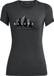 T-Shirt Salewa Lines Graphic Dry Gris Onyx Femme