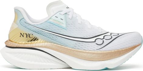 Saucony Endorphin Azura NYC Running Shoes for Men, White/Gold
