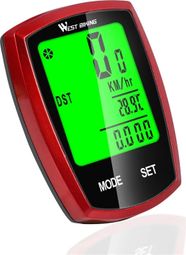 Compteur de Vélo Numérique LED Vitesse Chronomètre rouge