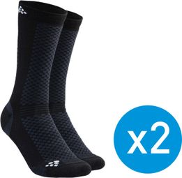 Craft Warm 2 Pairs Of Socks Nero Bianco