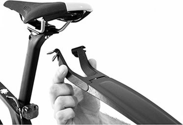 16'' to 29 POLISPORT S-MUD BLACK MTB REAR MUD GUARD (ON SEAT CARRIAGE) 460MM LENGTH