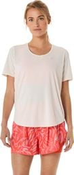 Asics Road V-Neck Kurzarm Trikot Beige Damen