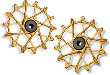 Pair of Garbaruk Derailleur Wheels for Shimano 12v Gold