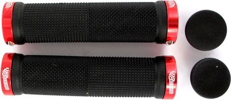 Grips KHEOPS SB3 Pour Vélo - Confort Extrême, Prise En Main Optimale - Rouge/Noir - Lock-on