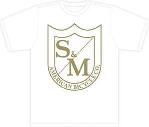 S and M Big Shield camiseta blanca / caqui