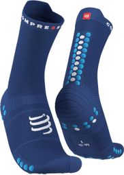 Paire de Chaussettes Compressport Pro Racing Socks v4.0 Run High SodaliteFluoBlue / Bleu