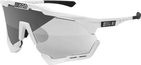 SCICON Aeroshade XL Brille Hochglanz Weiß / Photochromic Silver Mirror