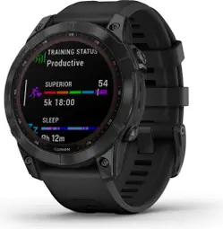 Wiederaufbereitetes Produkt - Garmin Fenix 7 Sapphire Solar Titanium Sportuhr Schwarz