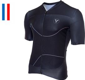 Maillot Manches Courtes LeBram Roselend Noir Coupe Ajustée