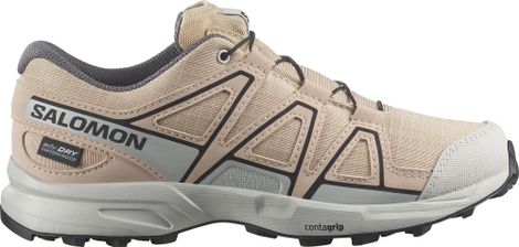 Salomon Speedcross Waterproof Trail Running Shoes, Beige/Gray, Kids'