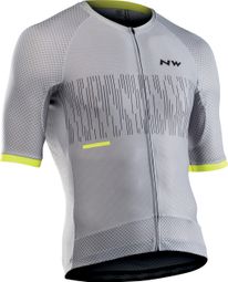 Maillot Manches Courtes Northwave Storm Air Jersey Gris / Jaune Fluo