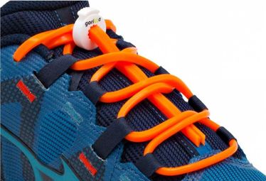 Lacets Ronds Elastiques Pour Chaussure De Randonnée Silicone - orange fluo