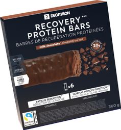 Barres protéinées récupération Decathlon Nutrition Chocolat au lait 6x60g