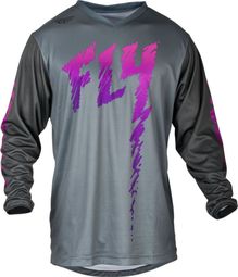 Fly F-16 Children's Long Sleeve Jersey Grey/Charcoal/Pink