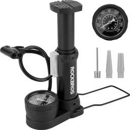 Pompe à vélo à pied Rockbros avec manomètre - noir