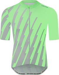 Heren Pro Collar Korte Mouw Jersey Groen/Grijs