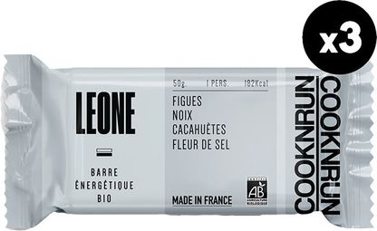 Barres énergétiques bio Léone | Figues  Noix  Cacahuètes et Fleur de Sel x3