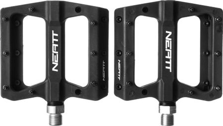 Pair of Flat Pedals Neatt Composite 8 Pins Black