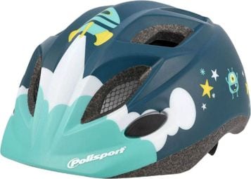 CASQUE VELO ENFANT POLISPORT SPACESHIP BLEU MAT TAILLE 48-52cm AVEC MOLETTE (VENDU SUR CARTE)