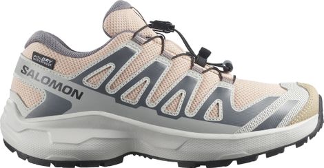 Salomon XA Pro Waterproof Trail Shoes, Beige/Gray, Kids'