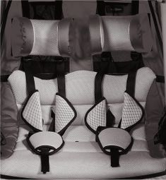 Sitz mit Gurtzeug für Anhänger XLC Duo S Grau/Beige