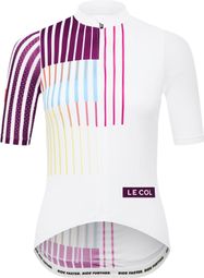 Damestrui met korte mouwen Le Col Sport Lightweight Wit/Multi