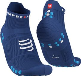 Paar Compressport Pro Racing Socken v4.0 Run Low Blau