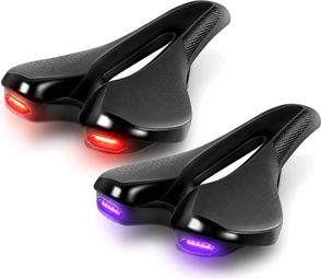Selle Velkyne avec Feu Arrière LED Intégré Rechargeable USB-C 6 Modes Eclairage Noir