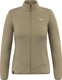Dames Salewa Puez Rocca Polarlite Beige Fleece Jas