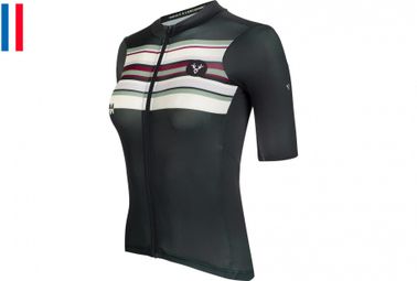 Maillot Manches Courtes Femme LeBram Arpettaz Vert Coupe Ajustée