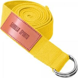 Sangle de Yoga 100% coton - Sangle pour étirements - Fermetures en métal - 11 coloris - Couleur : JAUNE