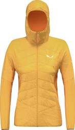 Salewa Women's Ortles Hybrid TirolWool Yellow Hooded Jacket