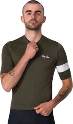 Rapha Core Men's Short-Sleeve Jersey in Dark Green/White