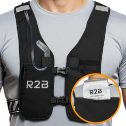 Gilet d'hydratation R2B avec poche à eau et poches de rangement - 2 litres - Réfléchissant - Poche à eau