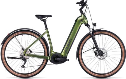 Cube Nuride Hybrid Pro 750 Allroad Easy Entry Electric Hybrid Bike Shimano Deore 10S 750 Wh 29'' Shinymoss Green 2023