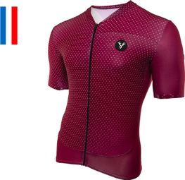 Maillot Manches Courtes LeBram Portillon Bordeaux Coupe Ajustée