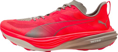 Puma Deviate Nitro Elite Trail Running Shoes, Red/Brown, Men's