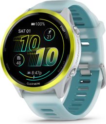 Montre GPS Garmin Forerunner 570 - 47 mm Blanc Jaune Bleu