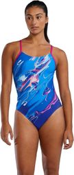 1 Piece Swimsuit Tyr Woman Cutout Abstrai Multicolor