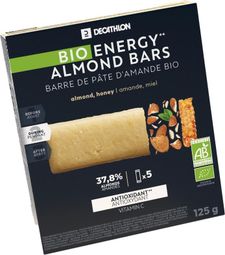 Barres énergétiques pâte d'amande Bio Decathlon Nutrition Amandes/Miel - 5x25g