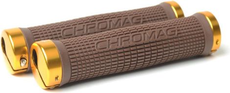 CHROMAG Lock-on Grips SQUARE WAVE 142mm Brown