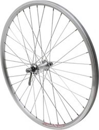 ROUE VTT 26  ER10 AVANT ARGENT DOUBLE PAROI MOY ALU BLOCAGE