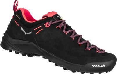 Zapatillas de senderismo salewa wildfireleather gore-texpara mujer negro/rosa