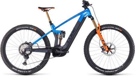 Cube stereo hybrid 140 hpc actionteam 750 suspensión total eléctrica mtb shimano xt 12s 750 wh 29'' azul gris actionteam 2023