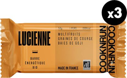 Barres énergétiques bio Lucienne | Multifruits  Goji  Graines de courge x3