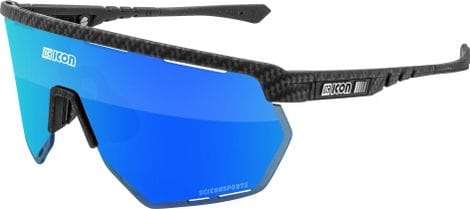 Scicon Sports Aerowing Lunettes De Soleil De Performance Sportive (Multimirror Bleu Scnpp/Compagnon De Carbone)