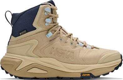 Zapatillas de senderismo Hoka Kaha 3 GTX beige/azul para mujer