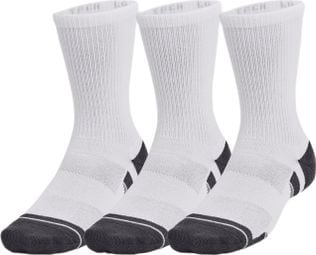3 Pairs of Under Armour Performance Tech White Unisex Socks