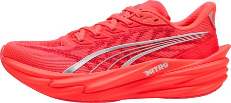 Puma Deviate Nitro 4 Running Shoes, Red/Silver, Women's