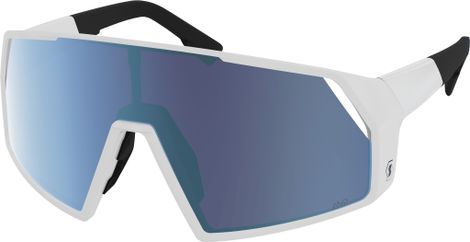 Scott Pro Shield-bril, wit met AMP-blauw en chroom